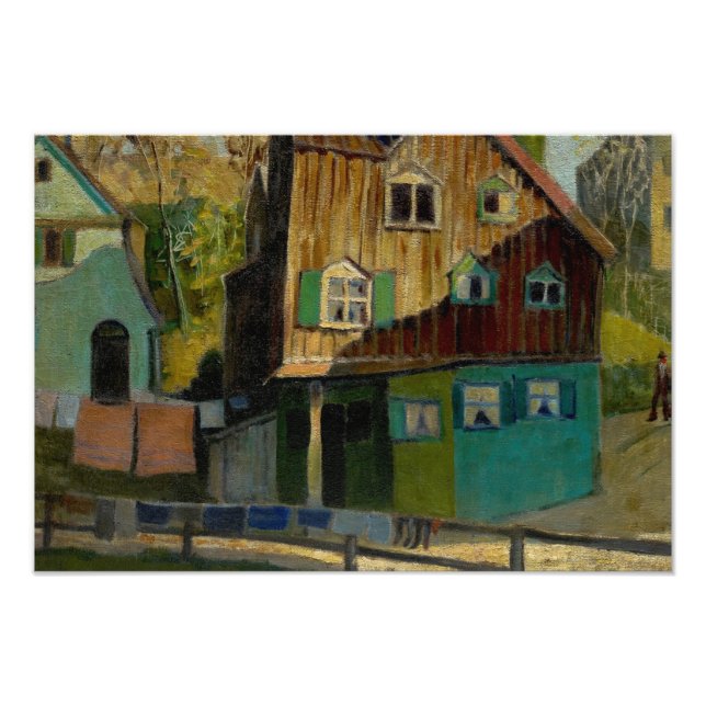 Red Bedding by Grant Wood Fototryck (Framsidan)