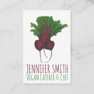 Red Beet Bunch Vegetarian Vegan Chef Caterer Visitkort