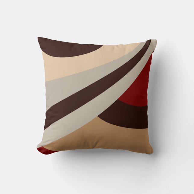 Red, Beige, Brown Modern Design Kudde (Framsida)