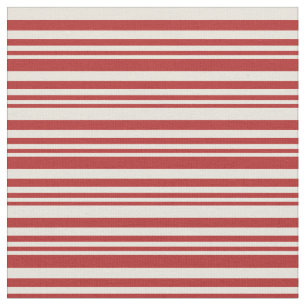 Red & Beige Färgad Linjer Tyg