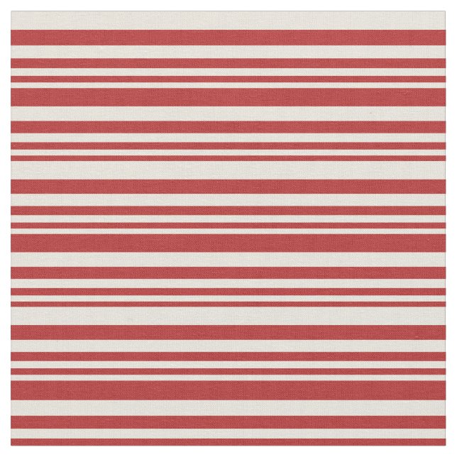 Red & Beige Färgad Linjer Tyg (Närbild)