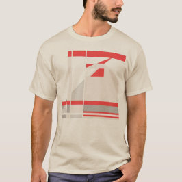 Red Beige Grått Geometric Abstrakt Art MCM-utseend T Shirt