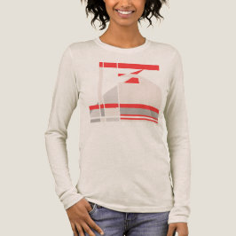 Red Beige Grått Geometric Abstrakt Art MCM-utseend T Shirt