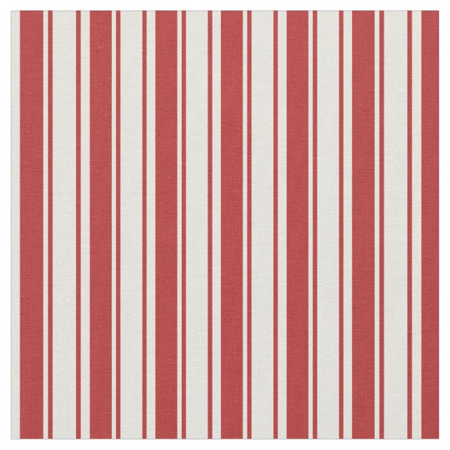 Red & Beige Mönster Tyg (Närbild)
