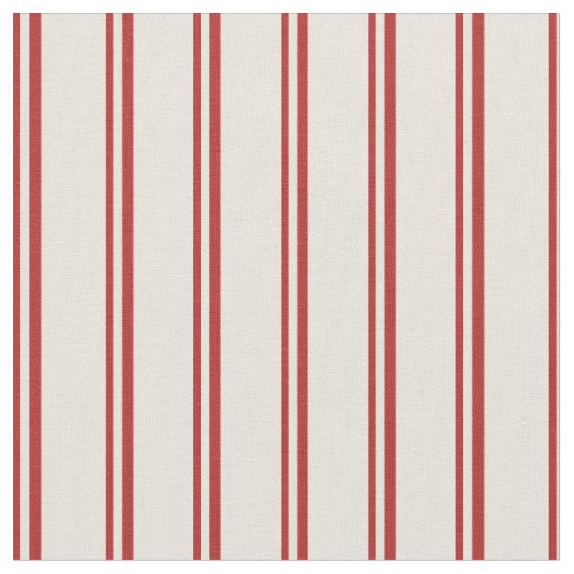 Red & Beige Mönster Tyg (Närbild)