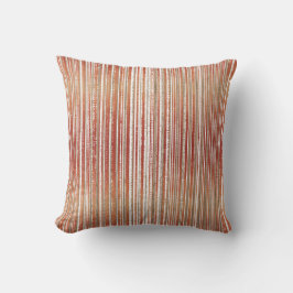 Red, Beige och White Stripe Mönster Kudde
