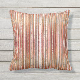 Red, Beige och White Stripe Mönster Kudde