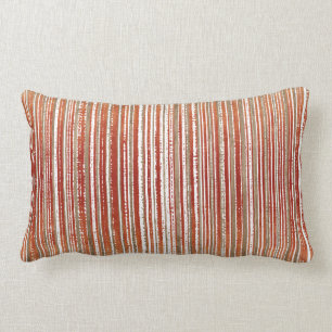 Red, Beige och White Stripe Mönster Lumbarkudde
