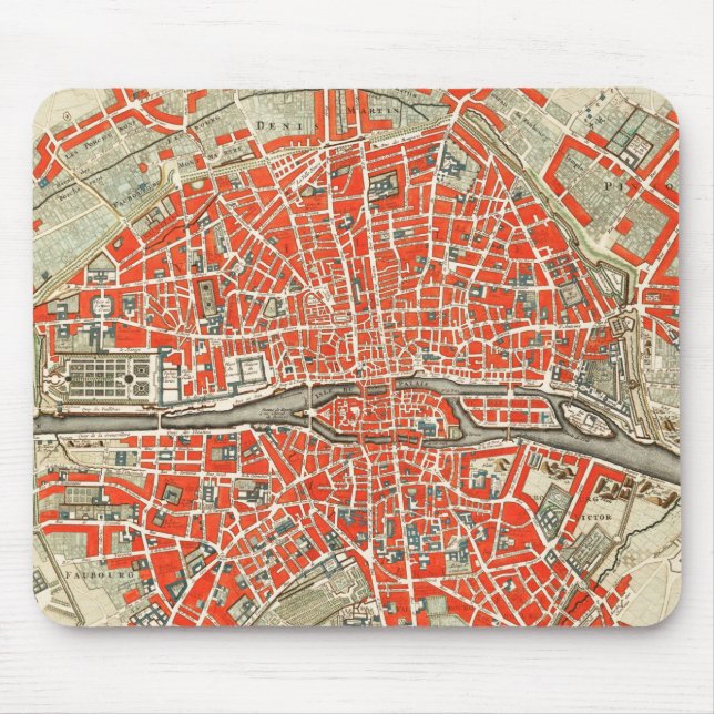 Red Beige Plattegrond van Parijs Guillaume Delisle Musmatta (Framsidan)