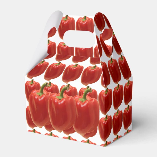 Red Bell Pepper. Färsk från marknaden Presentaskar (Framsidan Sidan)