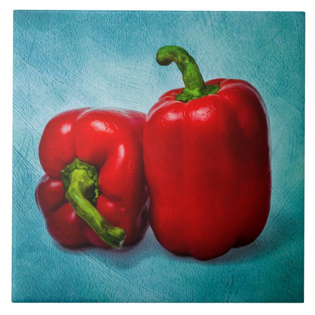 Red Bell Peppers Kakelplatta (Framsidan)