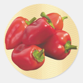 Red Bell Peppers Runt Klistermärke