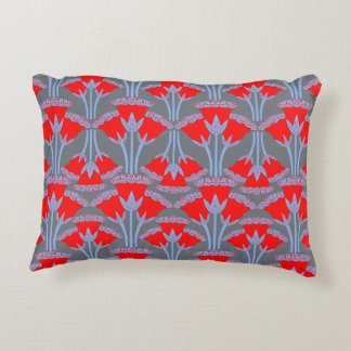 Red Bellflower Accent Pillow | One Owl Artist Prydnadskudde