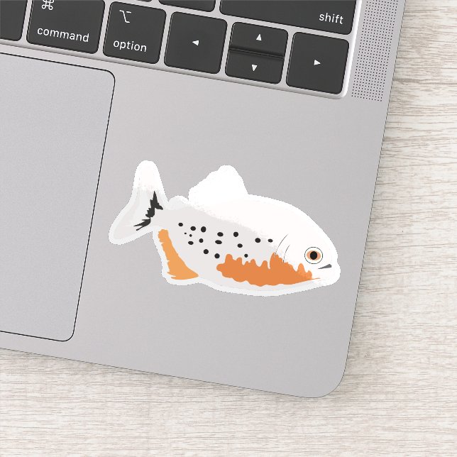 Red Belllied Piranha Fish Klistermärken (Detalj)