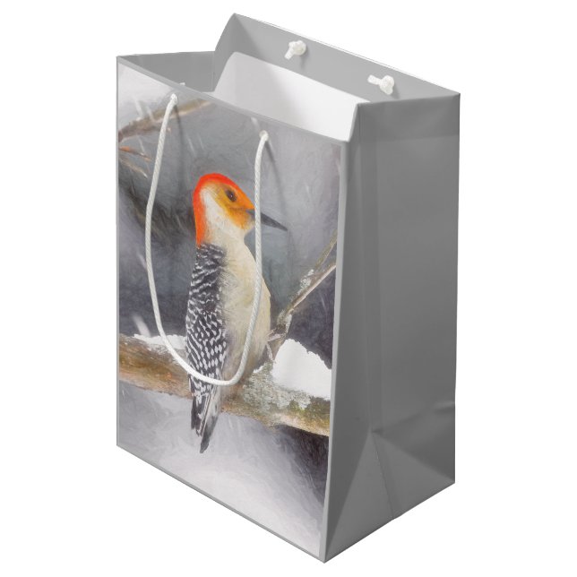 Red-Belllied Woodpecker Painting Original Bird Art (Framsidan Vinklad)