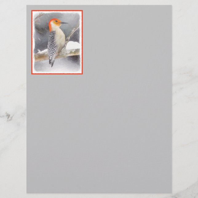 Red-Belllied Woodpecker Painting Original Bird Art (Framsida)