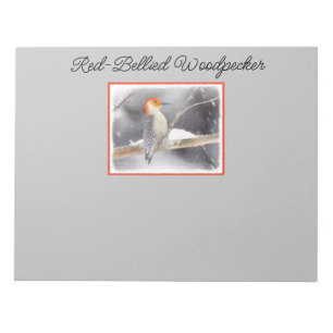 Red-Belllied Woodpecker Painting Original Bird Art Anteckningsblock