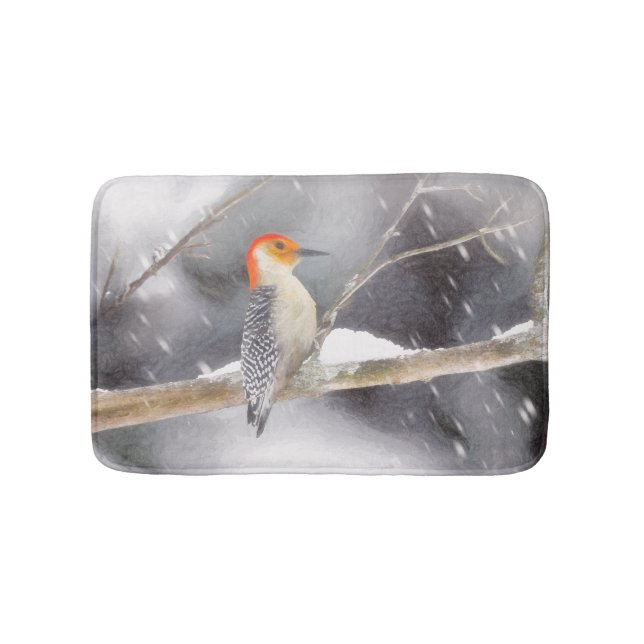 Red-Belllied Woodpecker Painting Original Bird Art Badrumsmatta (Framsidan)