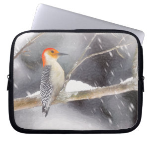 Red-Belllied Woodpecker Painting Original Bird Art Laptop Fodral