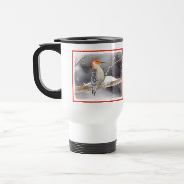 Red-Belllied Woodpecker Painting Original Bird Art Resemugg (Vänster)