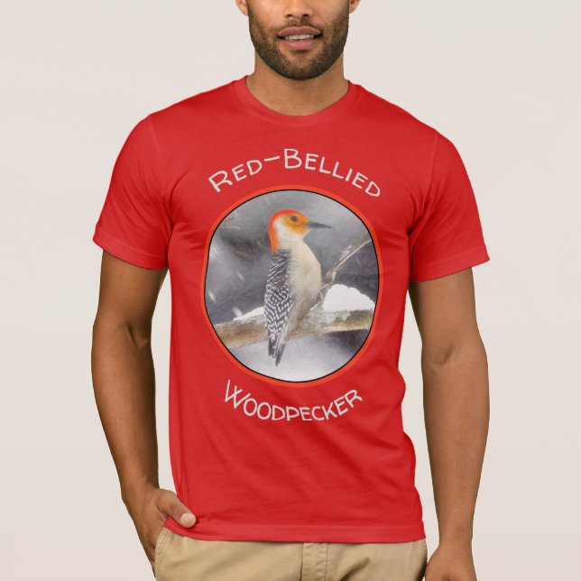 Red-Belllied Woodpecker Painting Original Bird Art T Shirt (Framsida)