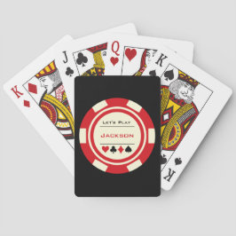 Red Benvit Casino Poker Chip Monogrammed Casinokort
