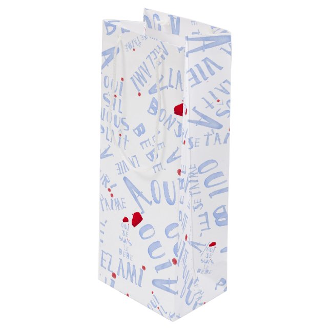 Red Beret Vin Oui Oui bonjour lavie Vin Bag (Framsidan Vinklad)