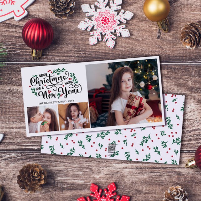 Red Berries 3 Photo God jul Gott nytt år Julkort (Skapare uppladdad)