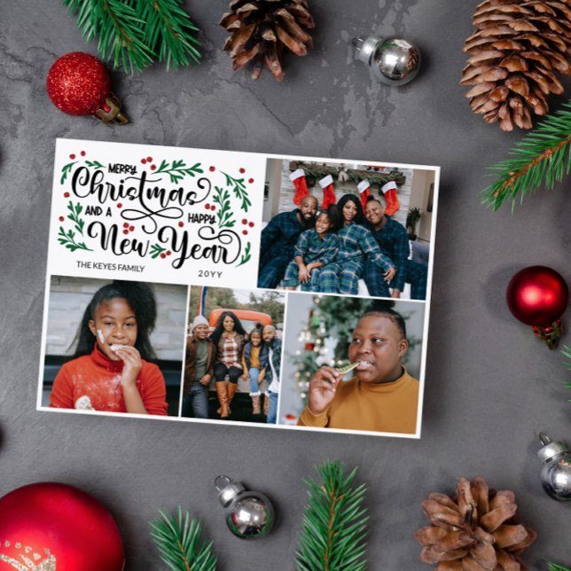 Red Berries 4 Photo God jul Gott nytt år Julkort (Skapare uppladdad)