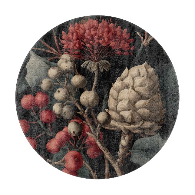 Red Berries and Exotic Seed Pods on Black (Framsidan)