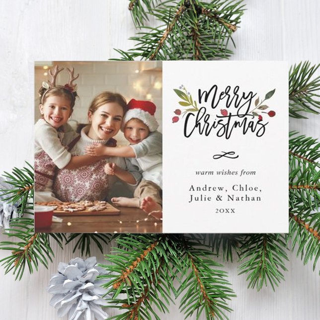 Red Berries God jul Photo Julkort (Skapare uppladdad)