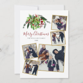 Red Berries Greenery 5 Photo jul Julkort