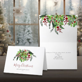 Red Berries Greenery Corporate Business - jul Helgkort