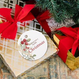 Red Berries Greenery Elegant jul Gåvor Etiketter