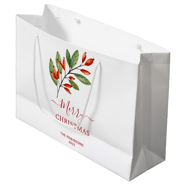 Red Berries Greenery jul-Helgdag (Framsidan Vinklad)