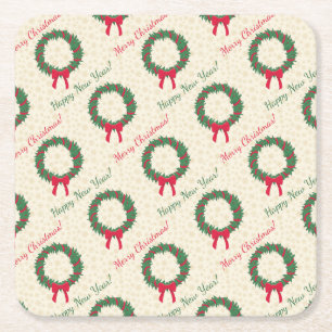 Red Berries Holly God jul Underlägg Papper Kvadrat