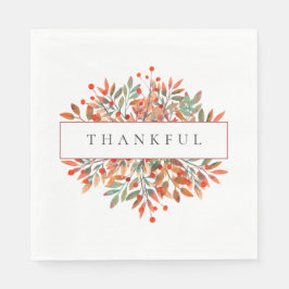 Red Berries & Höst löv Anpassade Botanical Pappersservett