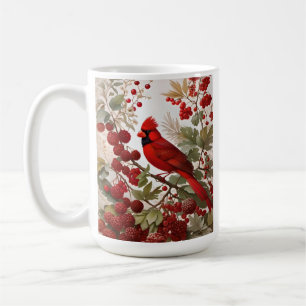 Red Berries i norra kardinal Bird Kaffemugg