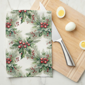 Red Berries jul Kitchen Towel Kökshandduk