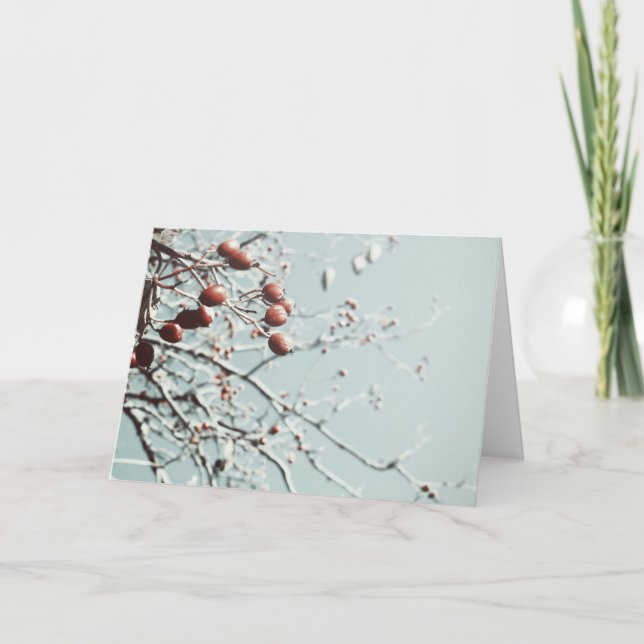 Red Berries julkort Helgkort (Framsida)