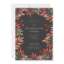 Red Berries & Löv Anpassningsbar Thanksgiving Midd