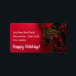 Red Berries & Mistletoe, jul Adressetikett<br><div class="desc">Dessa röda bär och mistletoe,  julmärken är perfekt för alla som är värd för ett helgdag-evenemang. Den nya utformningen kan vara lätt personlig och kommer att vara perfektens tillbehör till alla festteman party,  inklusive förlovningar,  födelsedagar,  babyduschar,  t.ex.</div>
