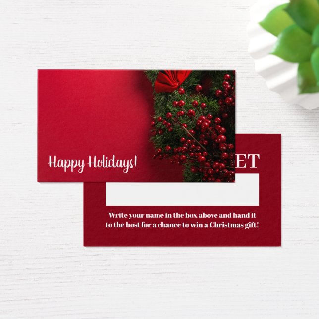 Red Berries & Mistletoe, julraffle Biljett (Skivbord)