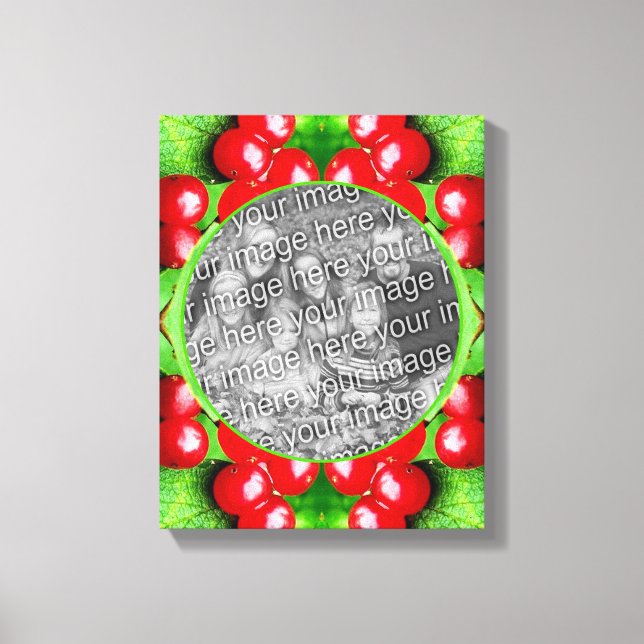 Red Berries Nature Ram Skapar ditt eget foto Canvastryck (Framsida)