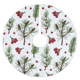 Red Berries och Gräs Julgransmatta Borstad Polyester