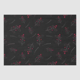 Red Berries och Löv God Jul Black