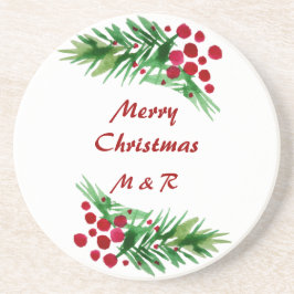 Red Berries på en Grönt Gräs Grenar Underlägg