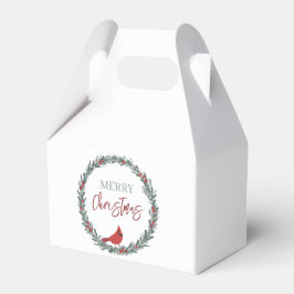 Red Berries Wreath and Red Cardinal Christmas Presentaskar