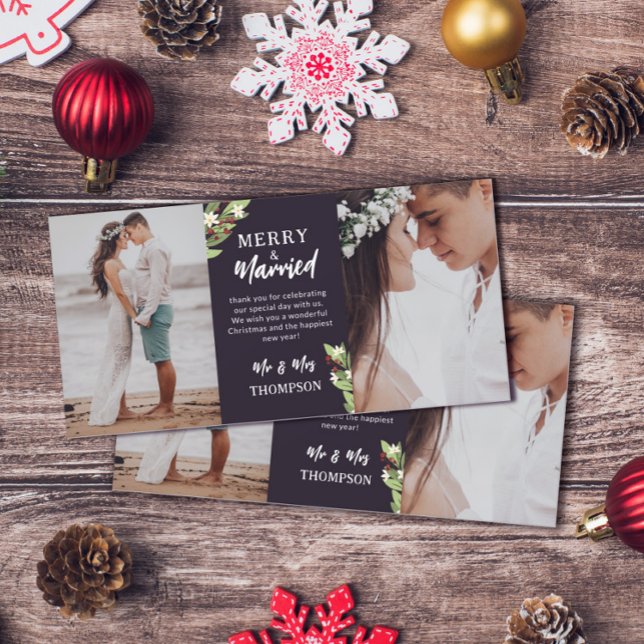 Red Berry Blommigt Twigs Merry Gift jul Tack Kort (Skapare uppladdad)