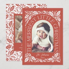 Red Berry Merriest Little jul Arch Photo Julkort